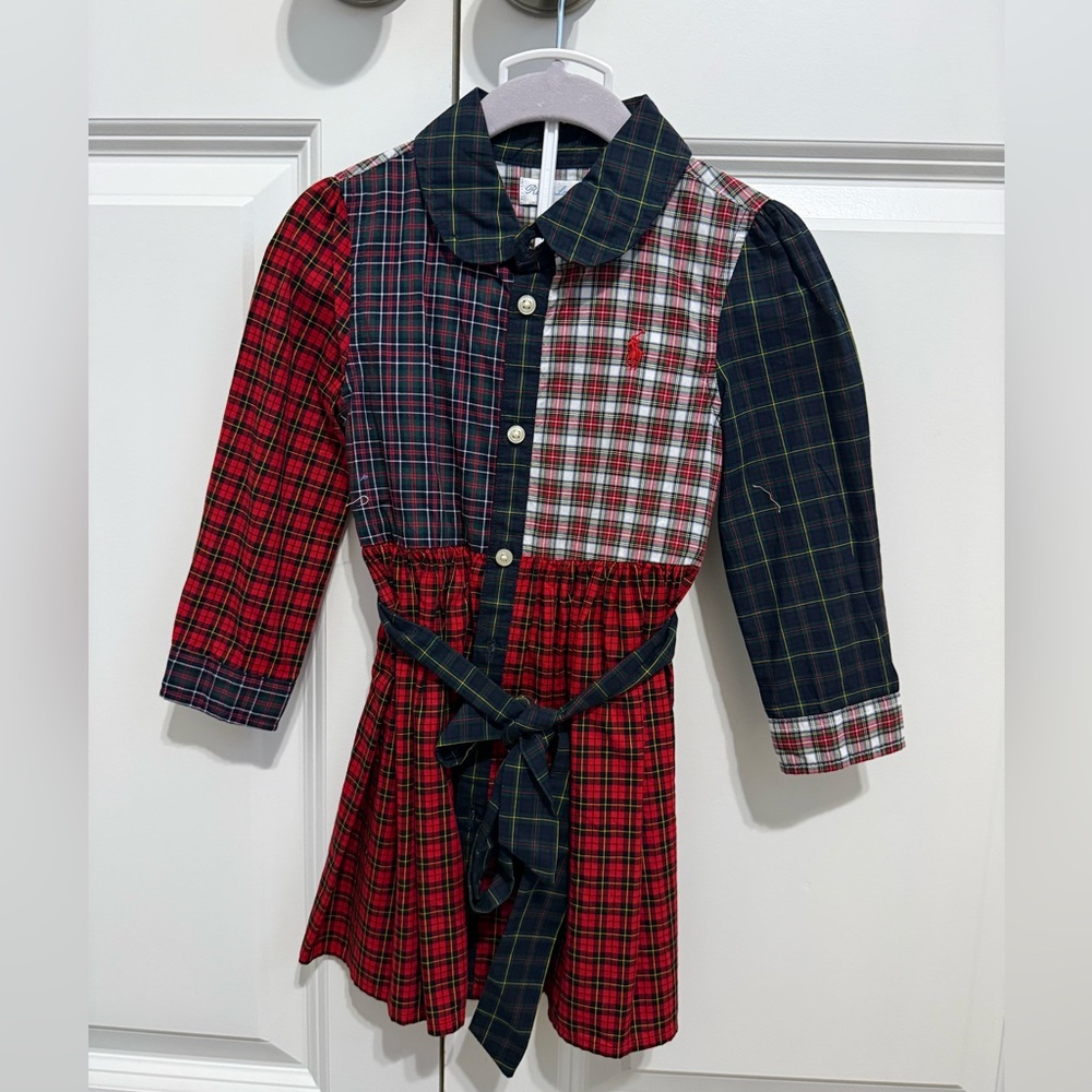 NEW! Polo Ralph Lauren Long Sleeve Plaid Dress w/Matching Bloomers
